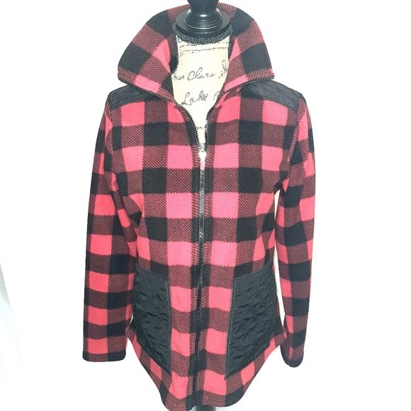 Chaps Jackets & Blazers - Chaps Sports Women's Plaid Red Black Jacket Med